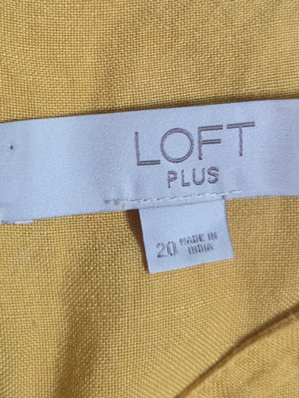 LOFT Plus Mustard Yellow Linen Blend Halter Tie Back Midi Dress Size 20 - Picture 2 of 6